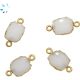 White Milky Quartz Organic Connector 12x10 - 13x11 mm Gold Electroplated 