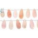 Pink Opal  Pear Shape Faceted Beads  22x10 - 24x10mm
