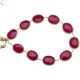 Sterling Silver Gold Plated Bezel Set Fuchsia Chalcedony Nugget 15x13 - 16x13mm 