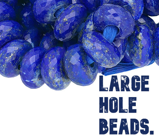 gemstone beads with large drill holes